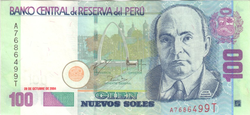 Peru P178b 100 Nuevos Soles 2004 UNC