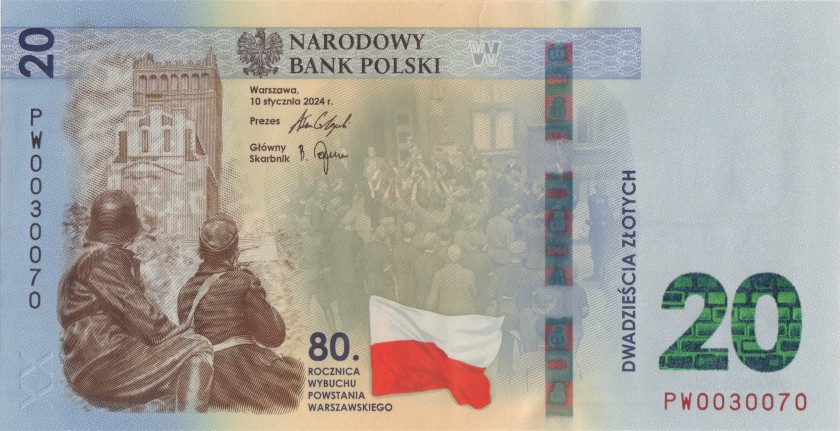 Poland P-W198 20 Złotych 2024 UNC