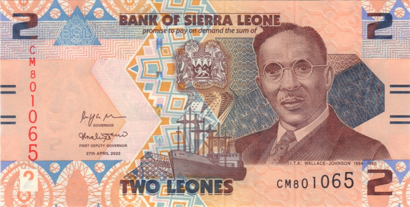 Sierra Leone P-W35 2 Leones 2022 UNC