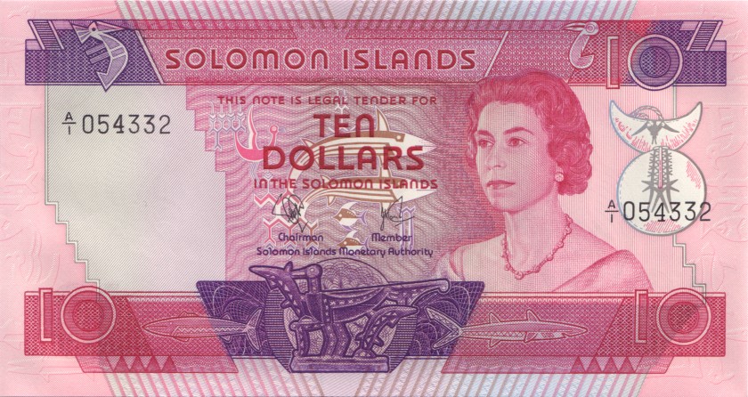 Solomon Islands P7a 10 Dollars 1977 UNC