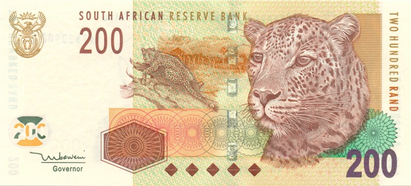 South Africa P132a 200 Rand 2005 UNC