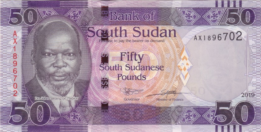 South Sudan P14d 50 South Sudanese Pounds 2019 UNC