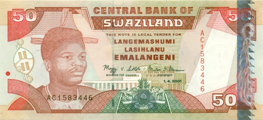 Swaziland P31a 50 Emalangeni 2001 UNC