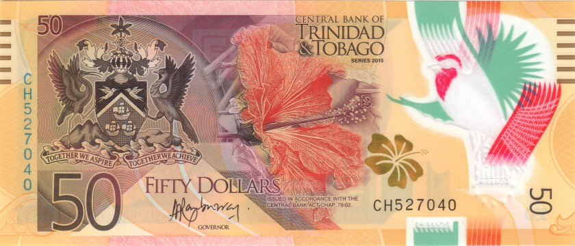 Trinidad and Tobago P59 50 Dollars 2015 UNC