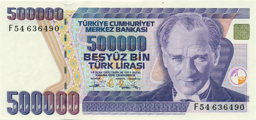 Turkey P208 500.000 Turkish Lira 1970 UNC