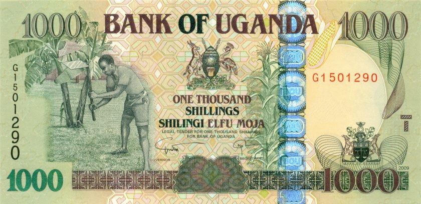 Uganda P43d 1.000 Shillings 2009 UNC