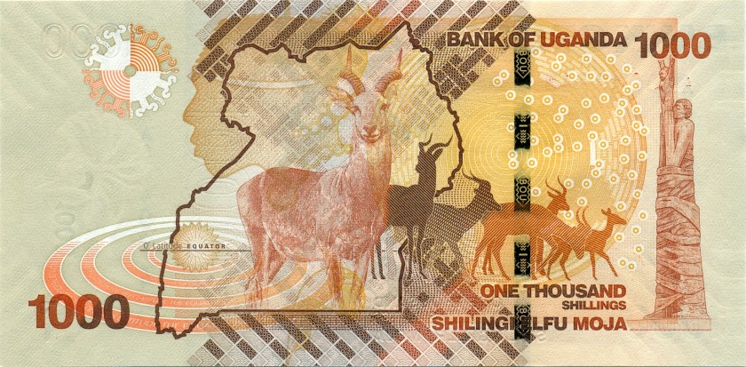 Uganda P49a 1.000 Shillings 2010 UNC