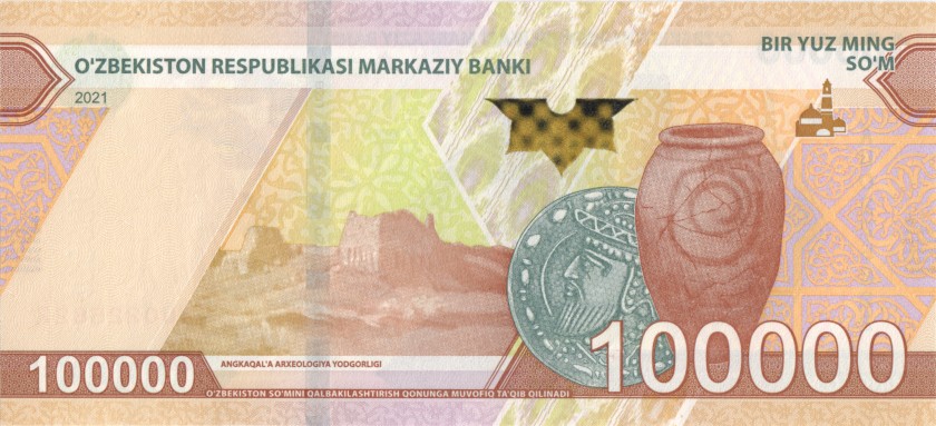 Uzbekistan P-W92 100.000 Sum 2021 UNC