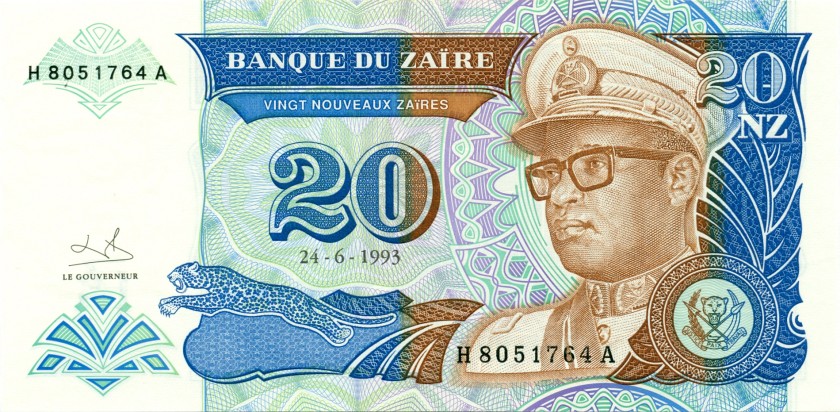 Zaire P56 20 New Zaïres 1993 UNC