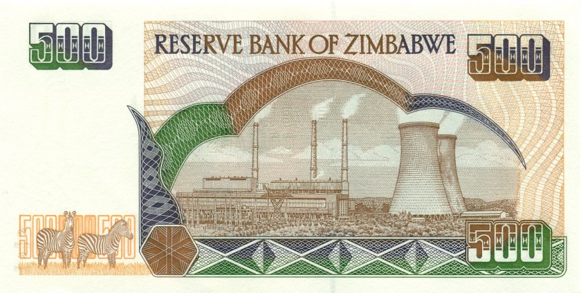 Zimbabwe P11b 500 Dollars 2004 UNC