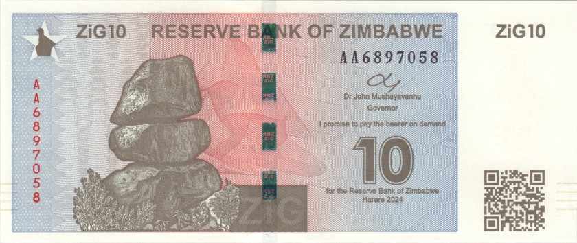 Zimbabwe P-W110 10 ZiG 2024 UNC