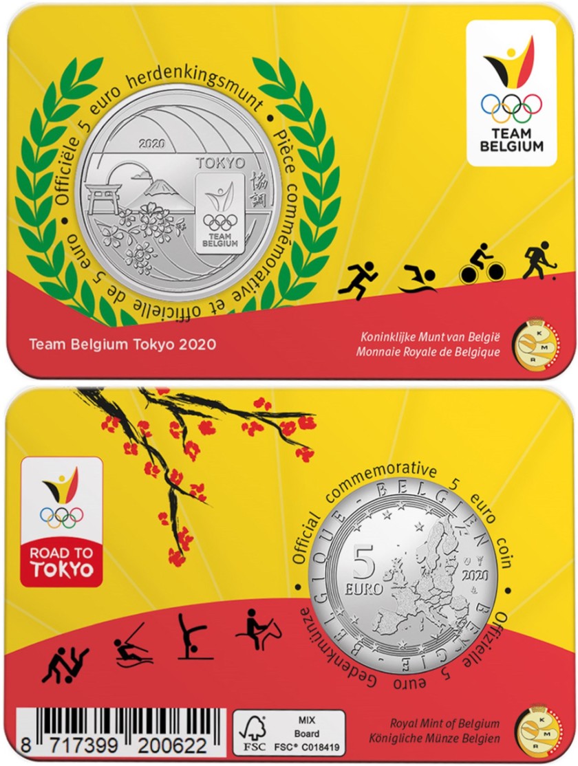 Belgium 2021 5 Euro Team Belgium Tokyo 2020 UNC