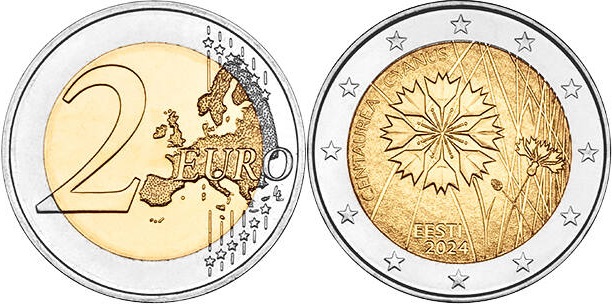 Estonia 2024 2 Euro The Cornflower UNC