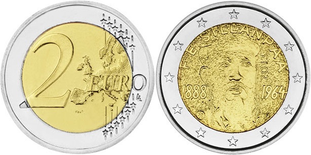 Finland 2013 2 Euro The 125th anniversary of the birth of F. E. SILLANPÄÄ UNC