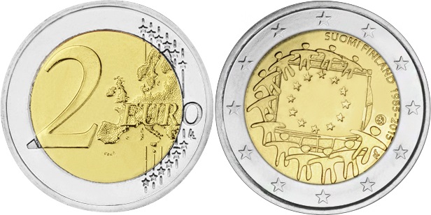 Finland 2015 2 Euro 30 Years of the European Union flag UNC