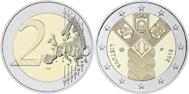 Lithuania 2018 2 Euro The 100th anniversary of the Baltic States