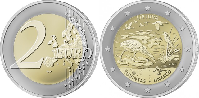 Lithuania 2021 2 Euro Žuvintas Biosqhere Reserve UNC