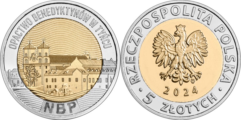 Poland 2024 5 zł The Benedictine Abbey in Tyniec UNC