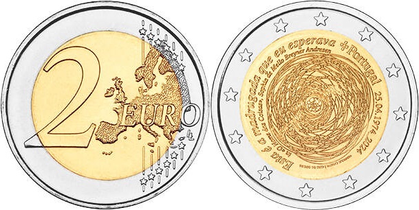 Portugal 2024 2 Euro 50th Anniversary of the 25th April Revolution UNC