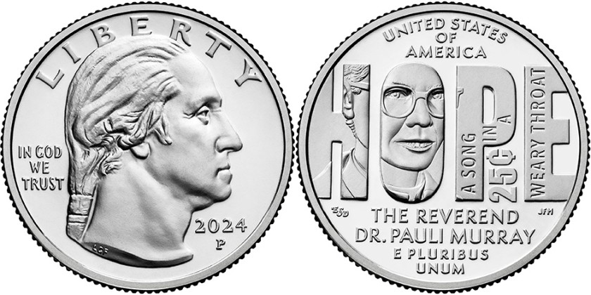 United States 2024 25 Cents Pauli Murray P UNC