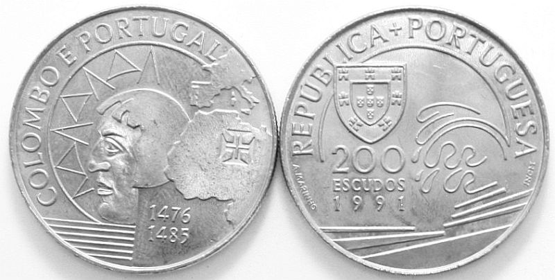 Portugal KM# 658 200 Escudos 1991 UNC